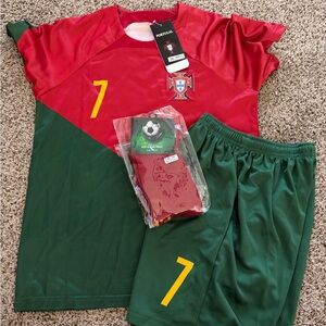 Portugal #7 Soccer Kit - Red & Green